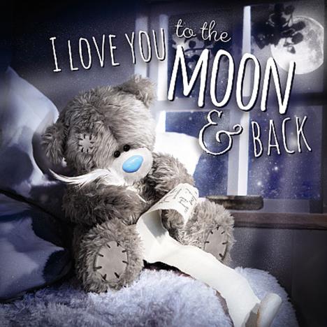 3D Holographic Love You To The Moon & Back Me to You Card £2.69